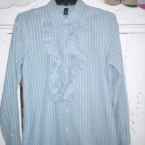 Vintage Lauren Ralph Lauren, Green Label, Ruffled Shirt
